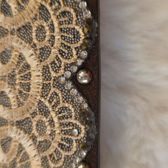 Angel Ranch Western Silver Rhinestone Lace Scalloped Feminine Belt Womens S - Picture 13 of 13